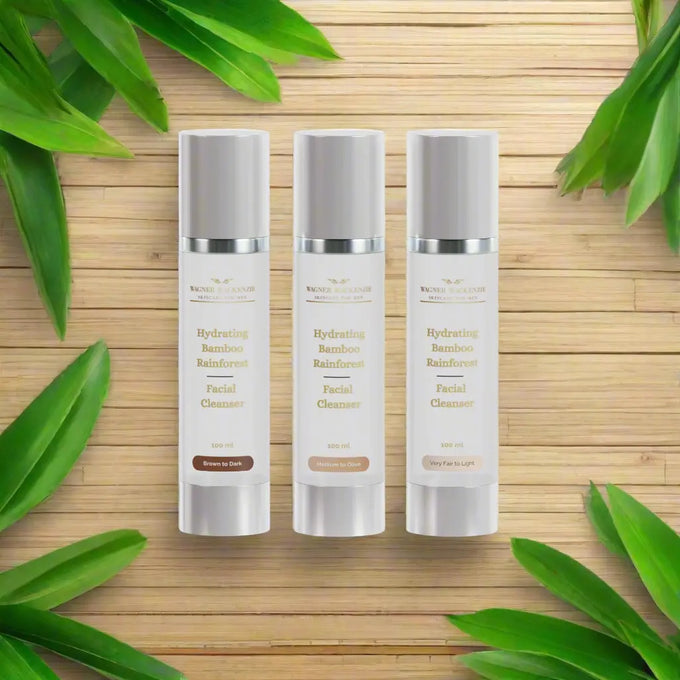 Wagner MacKenzie Skincare's Hydrating Bamboo Rainforest Facial Cleanser, with variations for the unique needs of various skintones