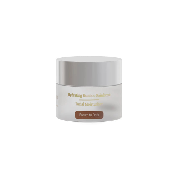 A single Wagner MacKenzie Skincare Hydrating Bamboo Rainforest Facial Moisturizer is showcased. The packaging features a white frosted jar with a silver lid. The label specifies the formulation for 